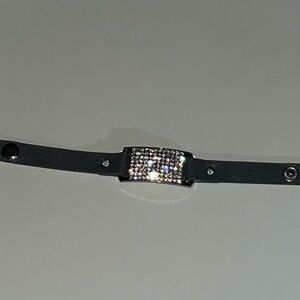 Black Bracelet with Silver Accents